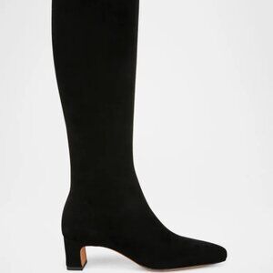 Vince Saira Black Suede Kitten Heel Boots